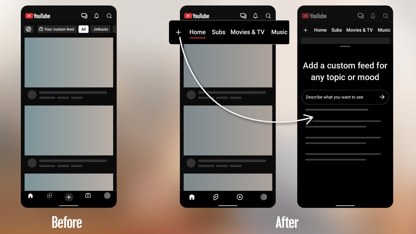 Adding a custom feed in the YouTube app