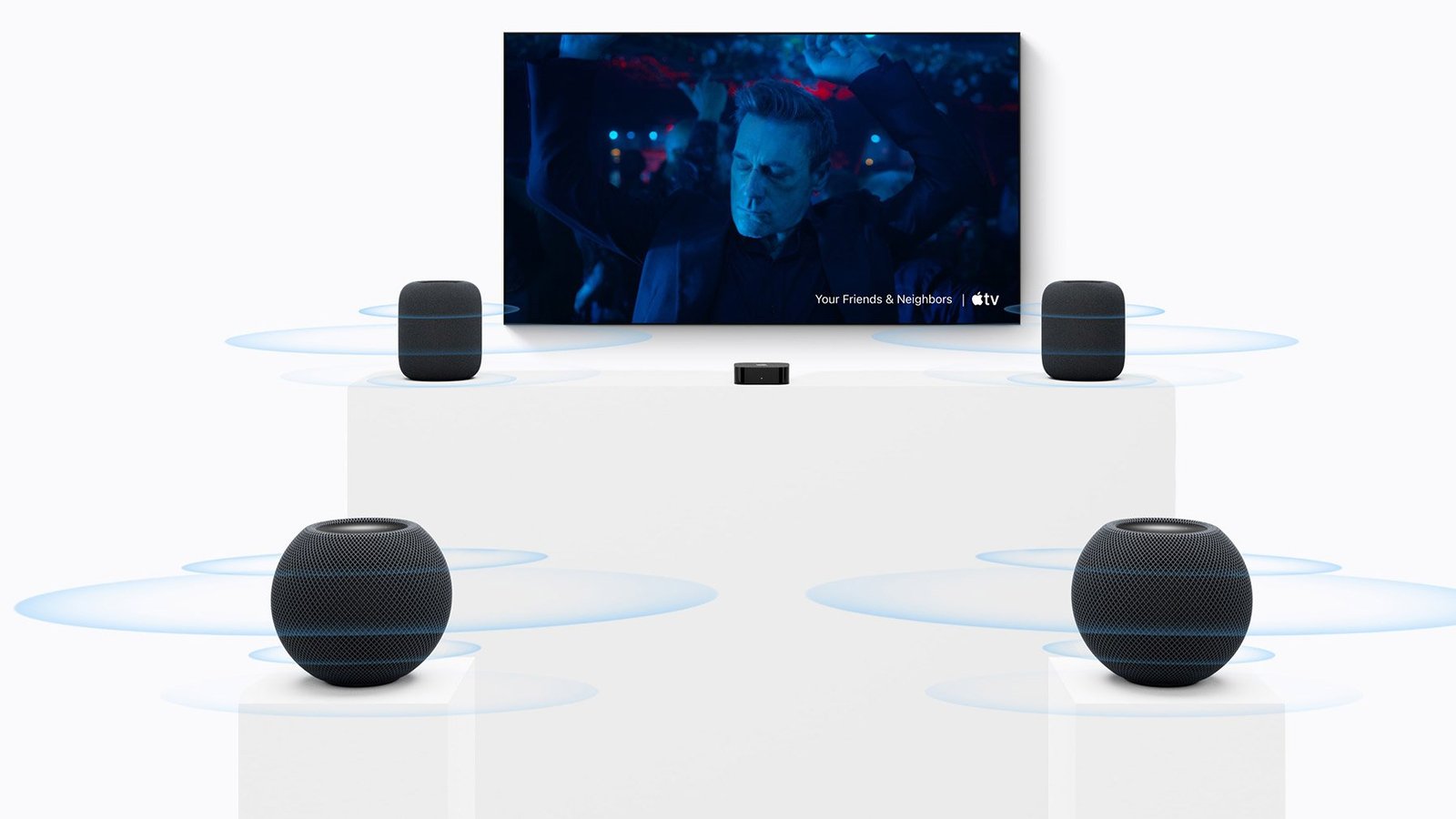 Apple TV with HomePod surround sound