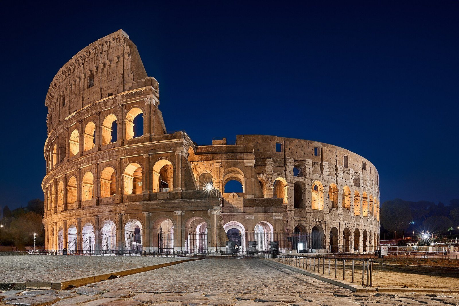 photo of colosseum at night