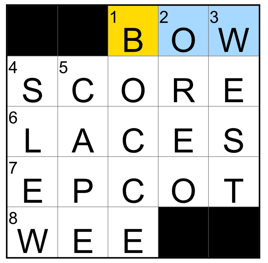 The completed NYT Mini Crossword puzzle for Oct. 20, 2026.
