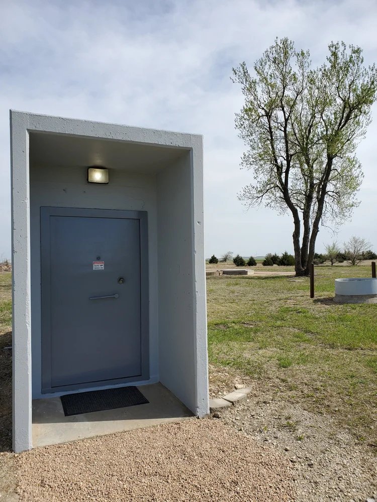 The only clear sign of the bunker above ground is a single metal door. Image: North Star Missile Silo