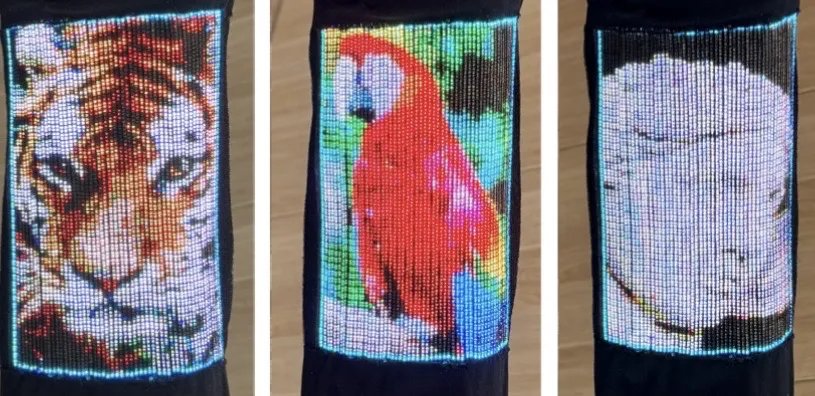 three patterns on a touchscreen shirt