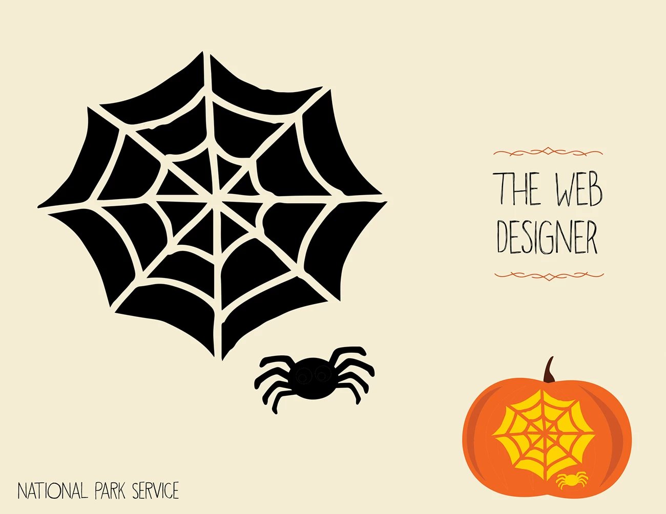 a pumpkin carving pattern of a spider web with a spider